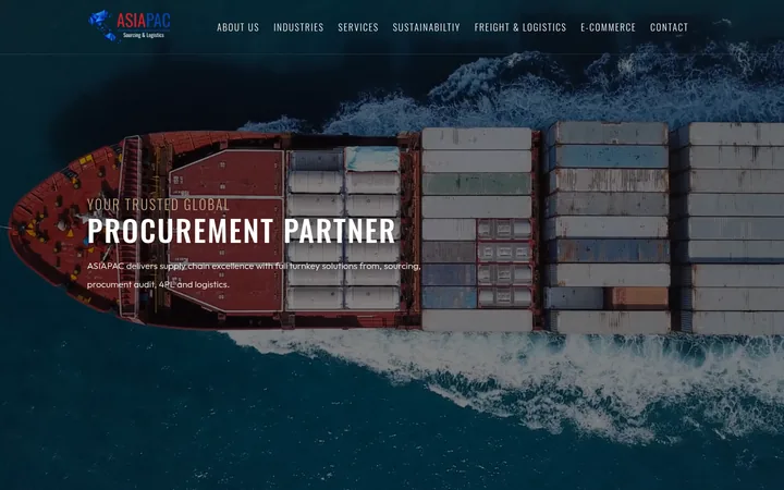 Asiapac homepage, a website built and managed by Sites Crafted