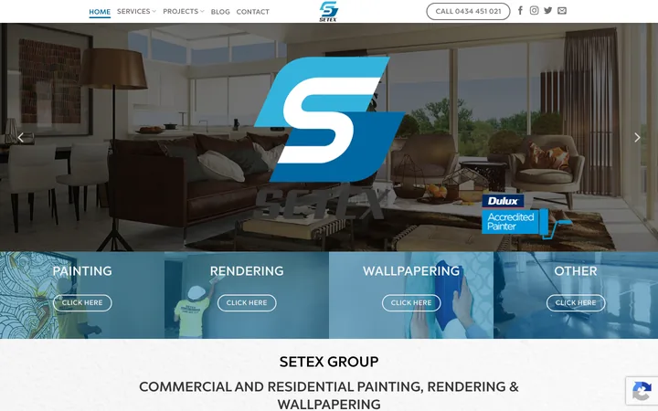 Setex Group homepage, a website built and managed by Sites Crafted
